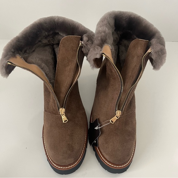 RON WHITE Paige Genuine Shearling Lined Weatherproof Bootie in Brown NEW - Picture 12 of 16